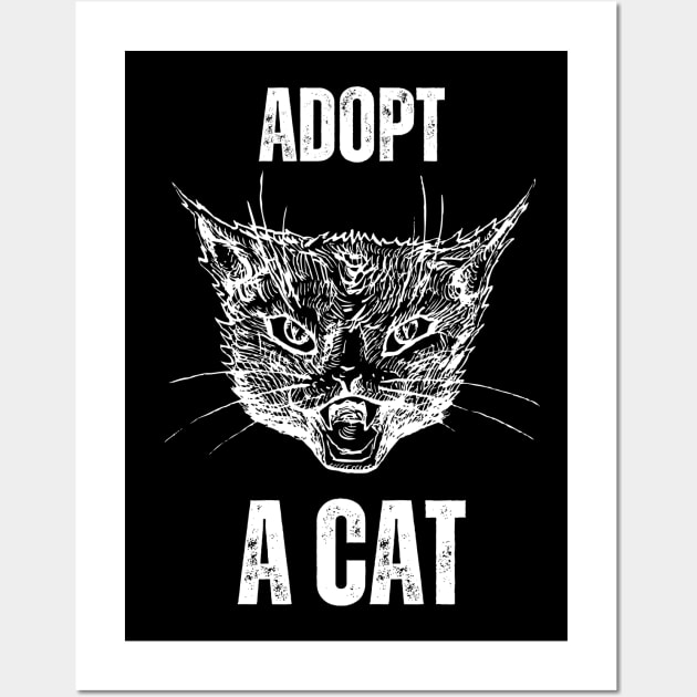 Adopt a Cat Wall Art by Golden Eagle Design Studio